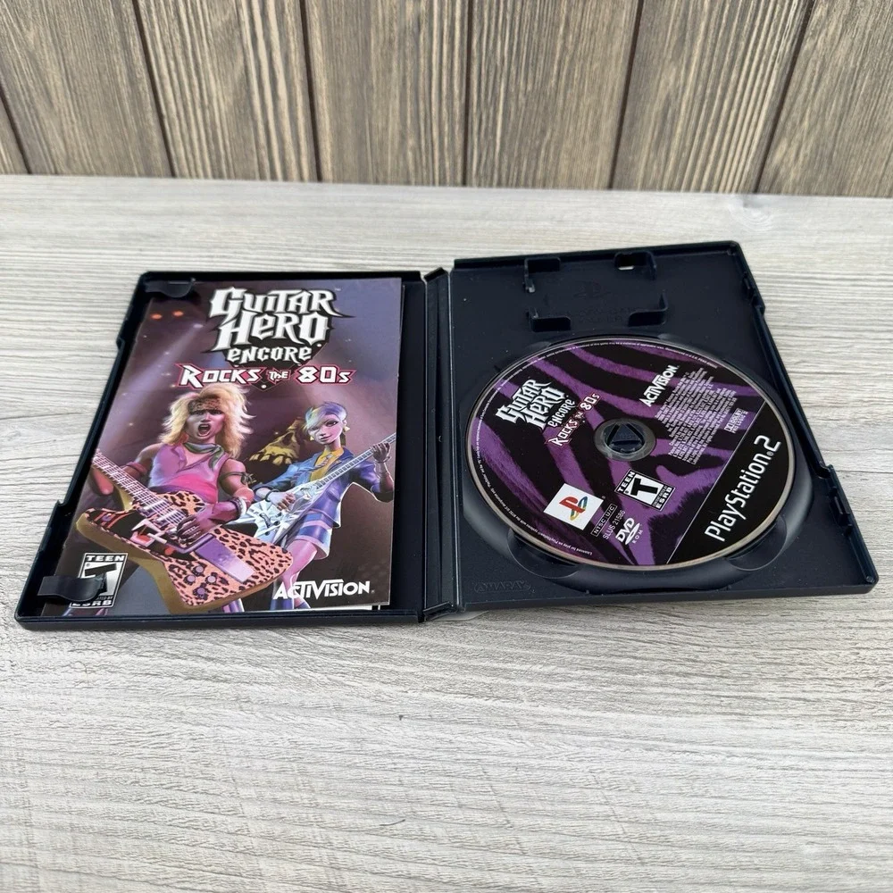 Guitar Hero Encore Rocks the 80s Playstation 2 PS2 Game CIB Manual & Poster